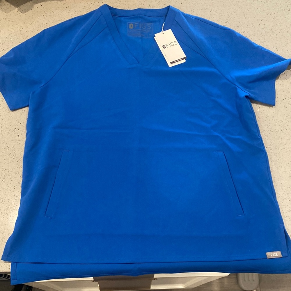 Figs scrub top, NEW with tags, size S, Royal blue